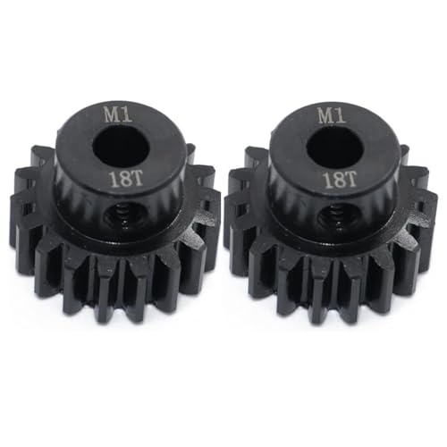 2Pcs 6491X 18-T Pinion Gear, 1.0 Metric Pitch, Fits 5mm Shaft (Compatible with Steel Spur Gears) for Traxxas RTR Vehicle Upgrade Parts