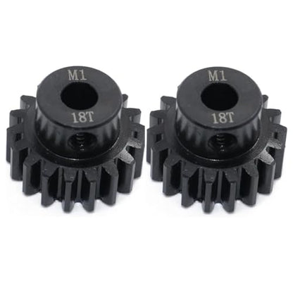 2Pcs 6491X 18-T Pinion Gear, 1.0 Metric Pitch, Fits 5mm Shaft (Compatible with Steel Spur Gears) for Traxxas RTR Vehicle Upgrade Parts
