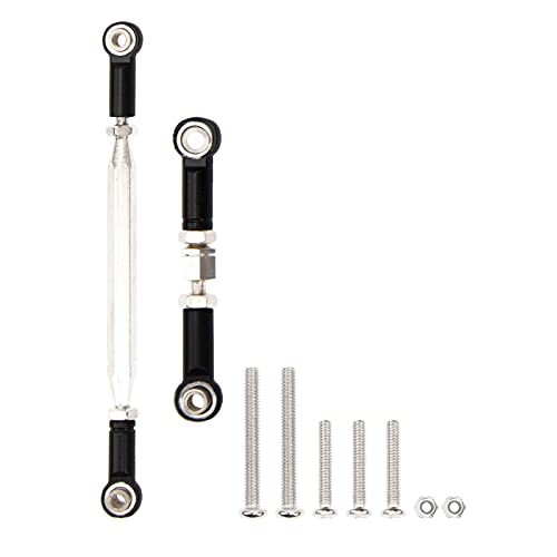 Metal Adjustable Turnbuckles Camber Links Pull Rod Steering Servo Linkages Tie Rod Compatible with MN Model D90 99S MN90 1/12 RC Crawler Car (Black) - color: Black