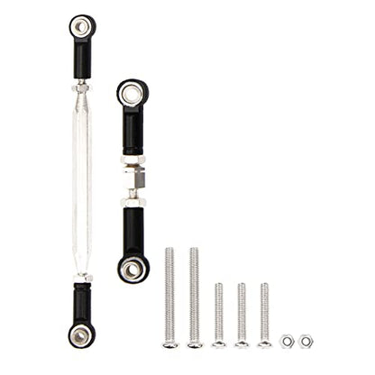 Metal Adjustable Turnbuckles Camber Links Pull Rod Steering Servo Linkages Tie Rod Compatible with MN Model D90 99S MN90 1/12 RC Crawler Car (Black) - color: Black