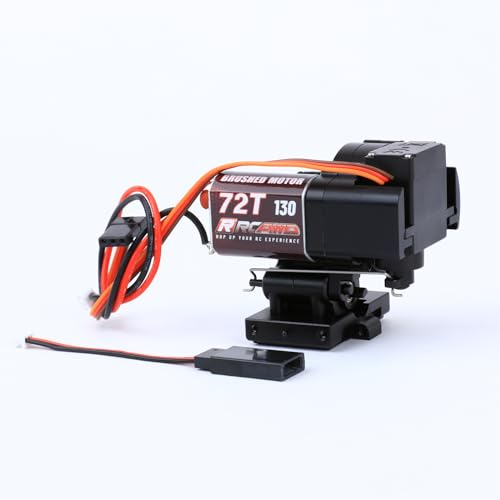 RCAWD Full Metal 2-Speed Transmission Gearbox with Base for FMS 1/18 Crawler Parts(Black - color: Black