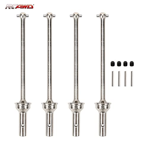 RCAWD CVD Driveshaft 124mm for ARRMA 6S, 1/8 Typhon 6S, Typhon Roller & 1/7 Infraction 6S, Limitless Roller & Felony 6S Upgrades Parts, #45 Steel Drive shafts Hop Ups for #AR220030#ARAC3984 Silver