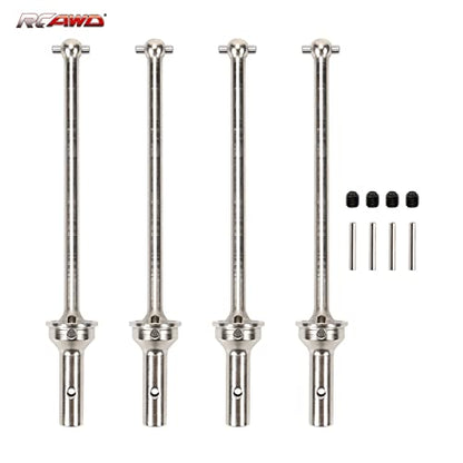 RCAWD CVD Driveshaft 124mm for ARRMA 6S, 1/8 Typhon 6S, Typhon Roller & 1/7 Infraction 6S, Limitless Roller & Felony 6S Upgrades Parts, #45 Steel Drive shafts Hop Ups for #AR220030#ARAC3984 Silver