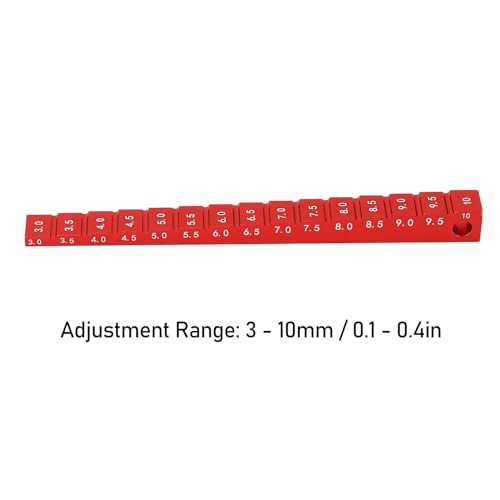 RC Ride Height Gauge 1/10, RC Camber Gauge Aluminum Alloy RC Ride Height and Camber Gauge Kit for 1/10 RC Drift Car, 0.1 to 0.4in Adjustment Range (Red) - color: Red