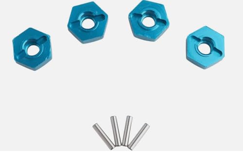 4pcs 12mm Aluminum Wheel Hex Nut Hub Adapter for HSP 102042 02100 Himoto 4WD 1/10 RC Car (Blue) - color: Blue