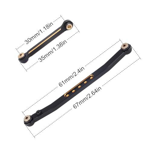 Aluminum Steering Rod Tie Links Linkage Set for Axial SCX24 1/24 RC Crawler, Metal Steering Link Rod Upgrade, Compatible with C10 JLU Deadbolt Gladiator Bronco