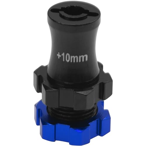 ShareGoo Metal +10mm Extended 17mm Splined Wheel Hex Hub Adapter Compatible with 1/10 Slash 2WD 4X4 Rustler Stampede Bandit 2WD 4X4 RC Car (Blue) - color: Blue
