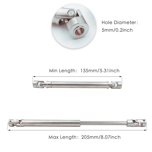 Steel Heavy-Duty Drive Shaft for 1/10 RC Car Crawler(135mm-205mm) | Stainless Steel Driveshaft for Axial SCX10 90046 AXI03007 TRX4 Redcat Gen8,Smooth Rotation - size: 135-205MM