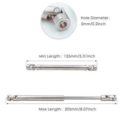Steel Heavy-Duty Drive Shaft for 1/10 RC Car Crawler(135mm-205mm) | Stainless Steel Driveshaft for Axial SCX10 90046 AXI03007 TRX4 Redcat Gen8,Smooth Rotation - size: 135-205MM