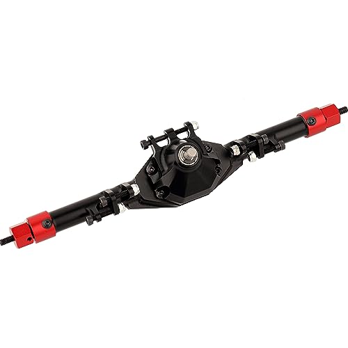 CNC Metal Front and Rear Straight Complete Axle for 1/10 Axial SCX10 II 90046 90047 RC Crawler Car New Upgrade Parts (Red) - color: Red