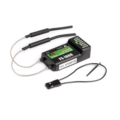JeeFly FS-iA6B Receivers 6-Channel 2.4GHz Receiver with PPM/iBus Dual Antenna AFHDS2A Compatible with FS-i6/i6X/i10 Transmitters for RC Drones, Airplanes & Helicopters