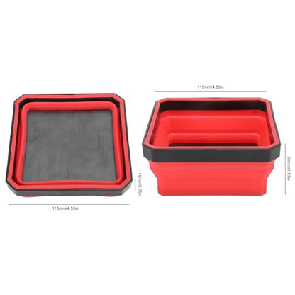 Magnetic Screw Tray, Magnetic Parts Tool Tray Silicone Portable Widely Used Magnetic Tool Tray Organizer for Screws Bolts Nuts Washers (Red) - color: Red