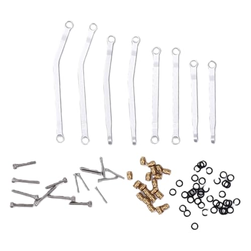Keenso High Clearance Chassis Links Set, Aluminum Alloy RC Crawler Chassis Steering Links Set with Polished Finish, Linkage Kit for 1/10 RC Crawler Upgrade and Replacement
