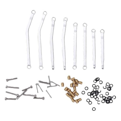 Keenso High Clearance Chassis Links Set, Aluminum Alloy RC Crawler Chassis Steering Links Set with Polished Finish, Linkage Kit for 1/10 RC Crawler Upgrade and Replacement