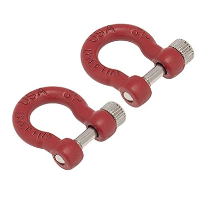 1:10 RC Tow Shackles D-Ring Trailer Buckles for 1/10 Scale RC Rock Crawler SCX10 Tamiya CC01 TRX4 D90 D110 RC Car Truck Accessories (Red) - color: Red