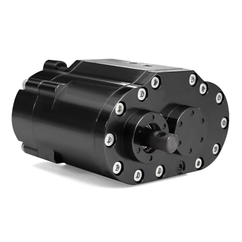 2-Speed 48P Transfer Case Transmission Gearbox with Steel Gears Ratio 1.8:1/0.7:1 for 1/10 RC Crawler Axial SCX10 90046 D90 (Black) - color: Black