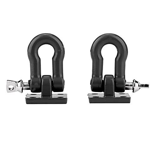 2pcs RC Trailer Hooks, 1:10 Scale RC Trailer Winch Hook Trailer Buckle for RC Climbing Car Crawler Truck Upgrade Part(Black) Model Car Accessories 1/10 Scale Rc Shackles Metal Bumper Hooks Rc Truck