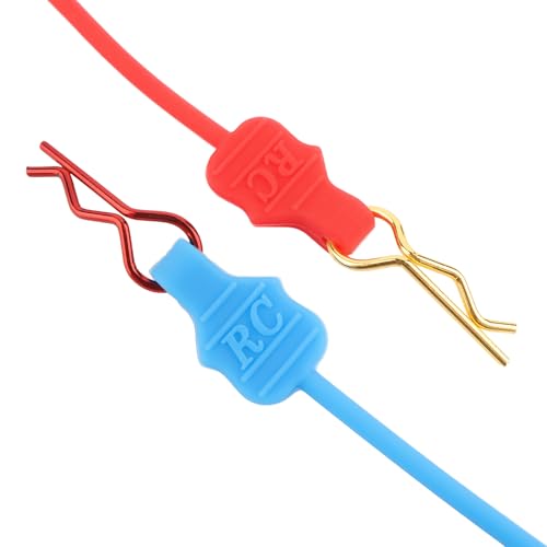 1.0mm RC Cars Body Clips with Pull Tabs for Universal 1/14 1/16 1/18 SCX24 Remote Control Car Compatible with Redcat HPI Himoto HSP Exceed Truck Buggy(8 Pieces, Blue & Red) - color: Blue & Red, size: 1.0mm