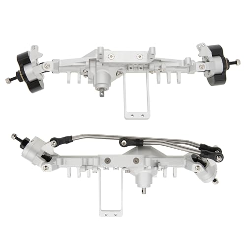 MEUS RACING Capra 1.9 Portal Axles Kit with Isokinetic 3-Section CVDs and Ackerman Steering Structure for Axial Capra 1.9 4X4 and DIY SCX10 SCX10 II Upgrades Parts (Silver - 4WS) - color: 4ws-silver
