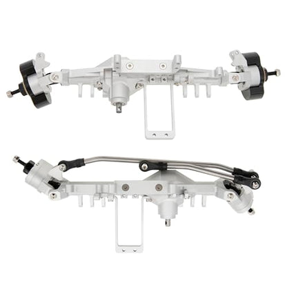 MEUS RACING Capra 1.9 Portal Axles Kit with Isokinetic 3-Section CVDs and Ackerman Steering Structure for Axial Capra 1.9 4X4 and DIY SCX10 SCX10 II Upgrades Parts (Silver - 4WS) - color: 4ws-silver