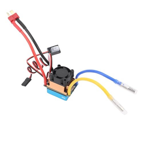 Drfeify 480A Brushed Speed Controller ESC, 480A RC ESC with Cooling Fan Waterproofing ESC for 1/10 RC Car and Boat