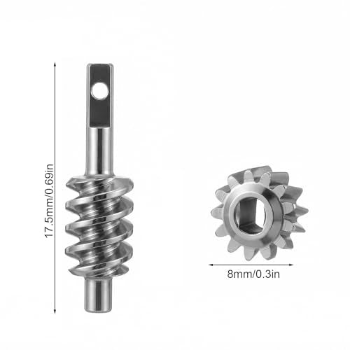 2 Set 2/13T Axle Worm Gear for 1/30 Axial SCX30, Stainless Steel Overdrive Gear Parts for Upgrades RC Crawler Performance