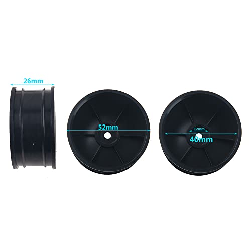 RC 12mm Hex Hub Wheel Rims & Rubber Tires Compatible with HSP Tamiya HPI Kyosho 1/10 On-Road Touring Car WLtoys 1/14 144001 Traxxas 1/16 Slash RC 1/18 A959B Buggy (Black) - color: Black