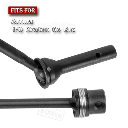 Driveshaft Axles & Center Dogbone Upgrades Part for 1/8 Kraton 6s Blx,#45 Steel Front Rear Driveshaft CVD Axles,Black - color: Black for Parts
