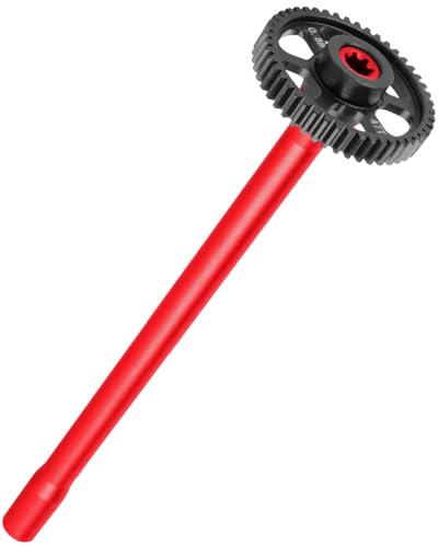 Steel 47T 0.8Mod Main Gear & Center Drive Shaft Axles Upgrades Part for 1/16 Mini Maxx 4WD RTR Brushless Monster Truck (107154-1),RC Spur Gear 47 Tooth and Center DriveShaft CVD,Red - color: Red - (47t Gear & Center Drive Shaft)