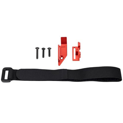 Battery Plate with Strap for Tra-xxas 1:16 Mini Maxx/XRT | Aluminium Mounting Tray 4WD VXL-3S Monster Truck Upgrades (Red) - color: Red