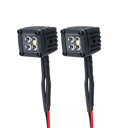 4PCS RC Spot Beam Square LED Cubes Offroad Driving Lights RC Light Bar LED Housing Lens Spotlight Compatible with 1/10 RC Car TRX4 TRX6 Axial SCX10 90046 RR10 D90 (D-4 Holes) - color: D-4 Holes