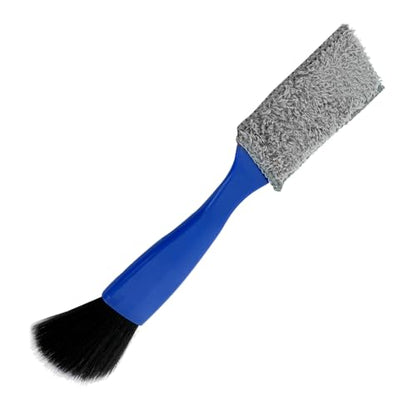 Universal 2 in 1 Duster for Car Clean, Car Detailing Brush, Double Head Soft Car Interior Detailing Brush Dust Brush, Car Double Head Clean Brush for Air Vents Dashboard Screen (Blue) - color: Blue