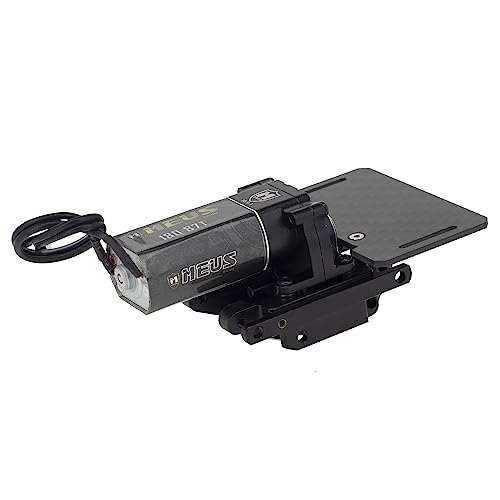MEUS RACING TRX4M Transmission Motor Kit with Skid Plate and Battery Mount for TRX4M Defender Bronco K10 F150 1/18 RC Crawler Car Upgrades Toy Vehicles and Accessories (Black) - color: Black