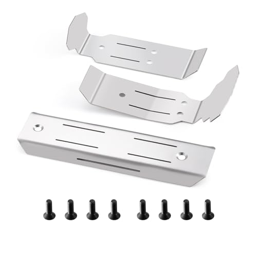 LSG Chassis Armor Guard Skid Plate Protectior for 1/16 Tra-xxas Mini Maxx | Stainless Steel Front Rear Center Armor Plates, Heavy Duty RC Car Upgrade Accessories