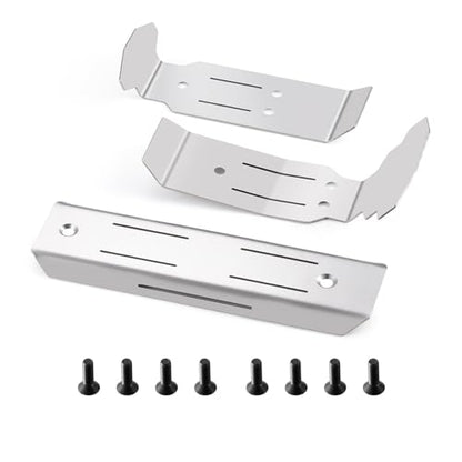 LSG Chassis Armor Guard Skid Plate Protectior for 1/16 Tra-xxas Mini Maxx | Stainless Steel Front Rear Center Armor Plates, Heavy Duty RC Car Upgrade Accessories