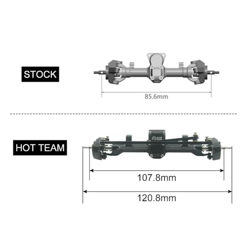 S11 Ultimate Axle with Brass Tungsten Steel Steering Knuckles +11mm Counterweight Front and Rear Axle for Axial 1/24 SCX24 RC Upgrade Parts