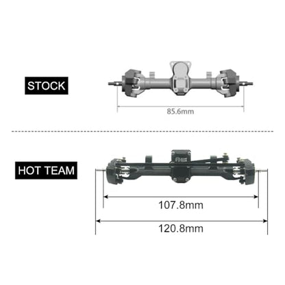 S11 Ultimate Axle with Brass Tungsten Steel Steering Knuckles +11mm Counterweight Front and Rear Axle for Axial 1/24 SCX24 RC Upgrade Parts