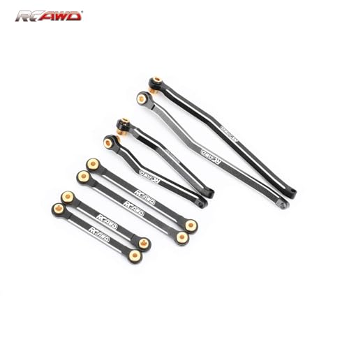 RCAWD CR18P High Clearance Tie Rods Set RC Linkage for Hobby Plus Rock Van, Trail Hunter, EVO Harvest, FUR-2411 Upgrades Parts Black - color: Black