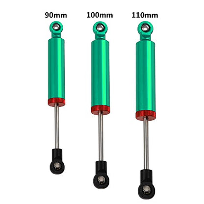 4Pcs RC Car Shocks Shock Absorber Internal Spring Shocks Damper Upgrade Parts Compatible with Axial SCX10 Traxxas TRX4 Redcat Tamiya 1/10 RC Crawler (Hole Distance:90mm, Green) - color: Green, size: Hole Distance:90mm