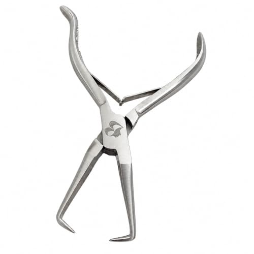 MIRACLE Hair Extension Pliers 5.5 Inch Curved Jaw Micro Bead Removal Tool, Stainless Steel Micro Ring Remover for Nano Rings, Micro Links, Microlink & I-Tip Hair Extensions - size: 5.5 Inch Silver Curved Jaw