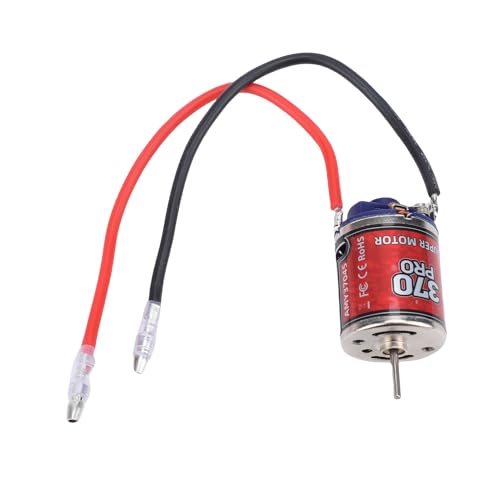 SUNGOOYUE 45T 370 Brushed Motor for 1/10 Scale RC Car Boat, High Stainless Steel Casing Motor with 2.3mm D Shaft, Low Noise Efficient Energy Conversion for RC Enthusiasts