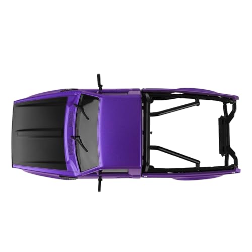 Hard Pickup Body Shell with Bed Rack for 1/24 SCX24 RC Crawler | With dual interchangeable grilles, magnetic flip-up design easy maintenance - color: Purple