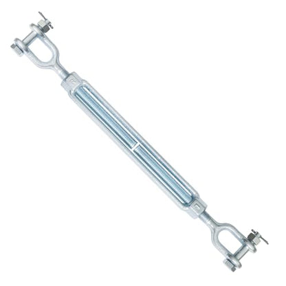 5/8" Jaw Jaw Turnbuckle Galvanized Jaw and Jaw Turnbuckle, Jaw Jaw Closed Body Marine Turnbuckle Jaw, 5000lbs Working Load Limit, Durable for Wire Rope Cable (5/8" x 9") - style: Jaw & Jaw-5/8 x 9