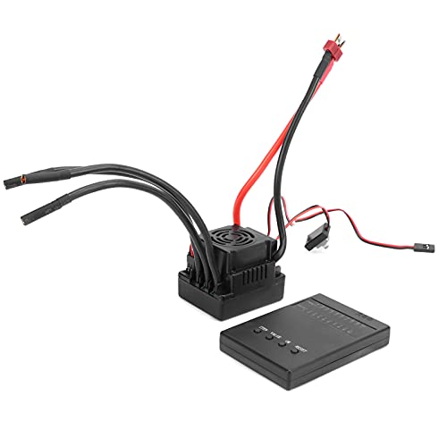 Waterproof 120A Brushless ESC for RC Car, High Performance RC Brushless ESC with Programming Card, 2-4S LiPo 4-8S NiMh Compatible, Built - in Cooling Fan and Multiple Protectio