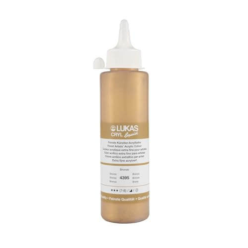 Lukas Cryl Liquid Soft Body Acrylic Paints for Painting - Professional Low Viscosity - 250 ml Bottle Bronze - color: Bronze