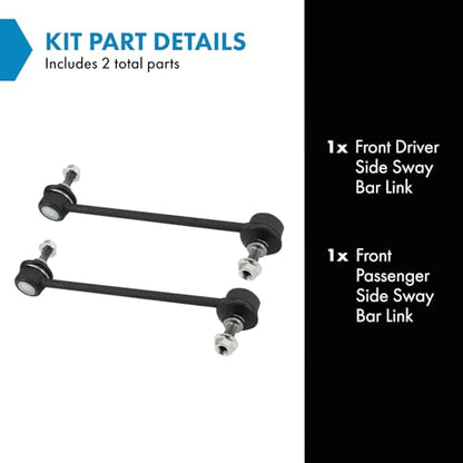 TRQ Front Sway Bar Stabilizer Link Set Compatible with 2014-2020 Tesla S - style: PSA32867