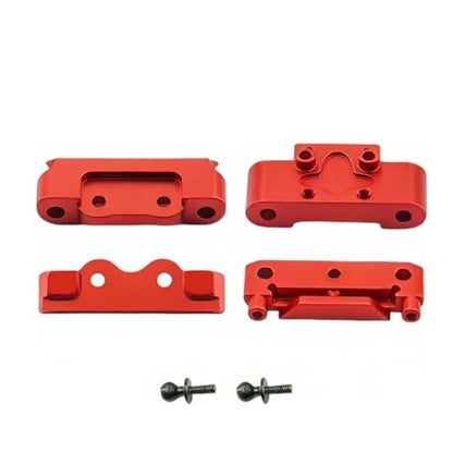 RC Car Parts Compatible with Losi 1/24 RC Car for Buggy Upgrade Replacement Parts Accessories Front Bulkhead and Rear Pin Mounts Set(Red) - color: Red