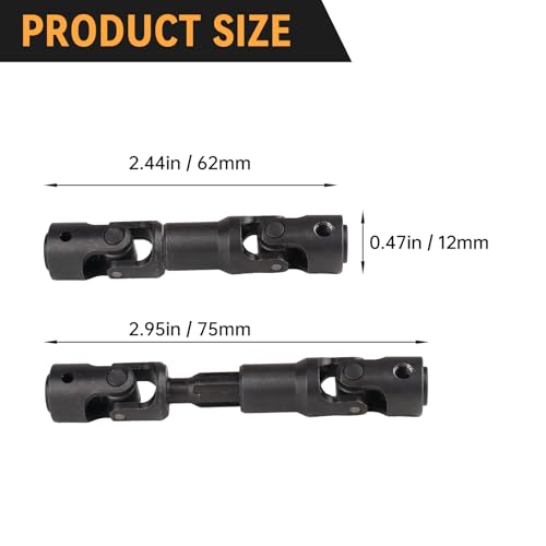 Splined Steel Universal Drive Shaft Driveshafts CVD Axle Shaft 1/10 Scale RC Crawler Car Upgrades Replacement for Traxxas Axial Tamiya RC4WD Redcat Racing (62-75mm Length) - size: 62-75mm Length