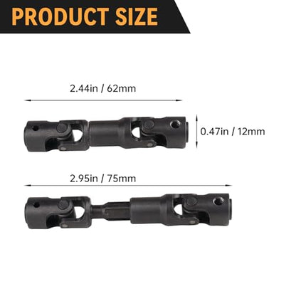 Splined Steel Universal Drive Shaft Driveshafts CVD Axle Shaft 1/10 Scale RC Crawler Car Upgrades Replacement for Traxxas Axial Tamiya RC4WD Redcat Racing (62-75mm Length) - size: 62-75mm Length