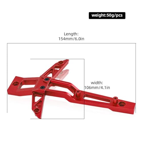 Aluminum Front Chassis Brace Steering Fixed Support RC Upgraded Parts for TRAXXAS 1/10 MAXX WIDEMAXX Monster TRUCK-89086-4, 1/8 6S MAXX SLASH-102076-4 RC Car, Red - color: Red